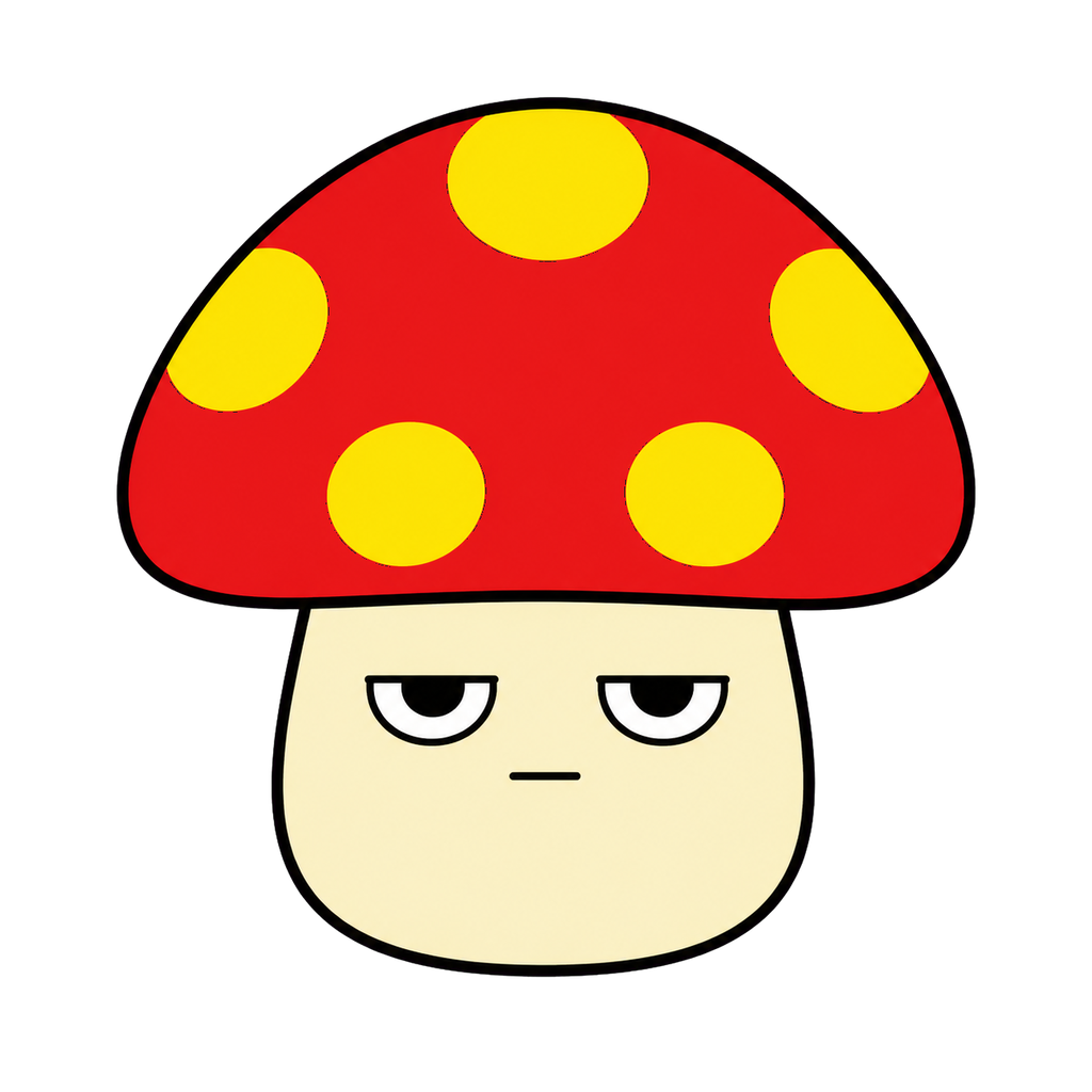きのこのかわいいシンプルイラスト（カラー）