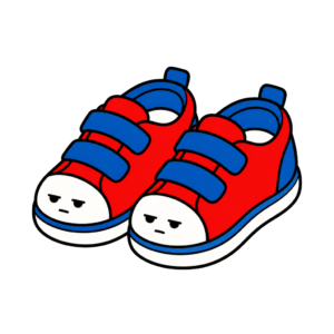 くつのかわいいシンプルイラスト（カラー）