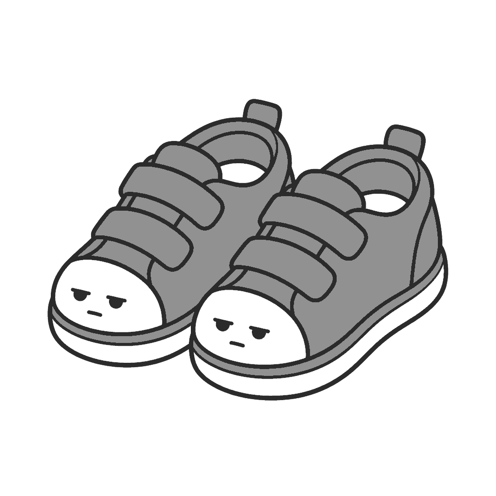 くつのかわいいイラスト(モノクロ)