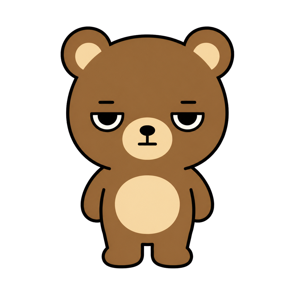 くまのかわいいシンプルイラスト（カラー）
