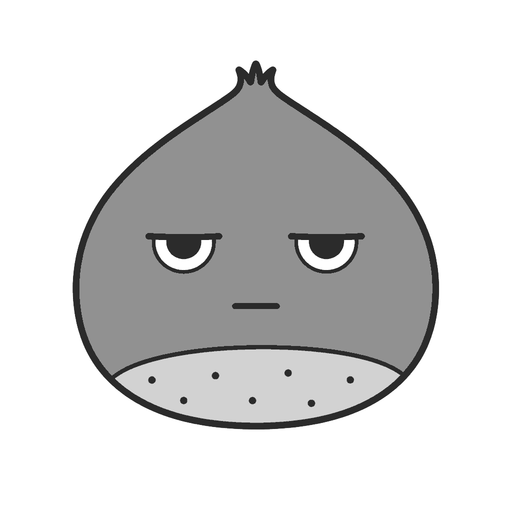 くりのかわいいイラスト(モノクロ)