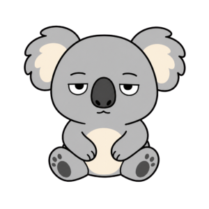 こあらのかわいいシンプルイラスト（カラー）
