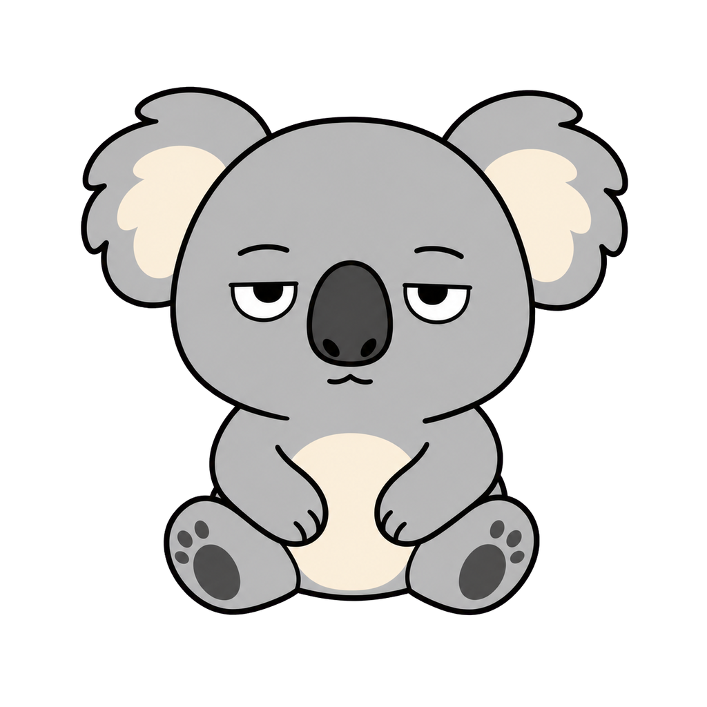 こあらのかわいいシンプルイラスト（カラー）