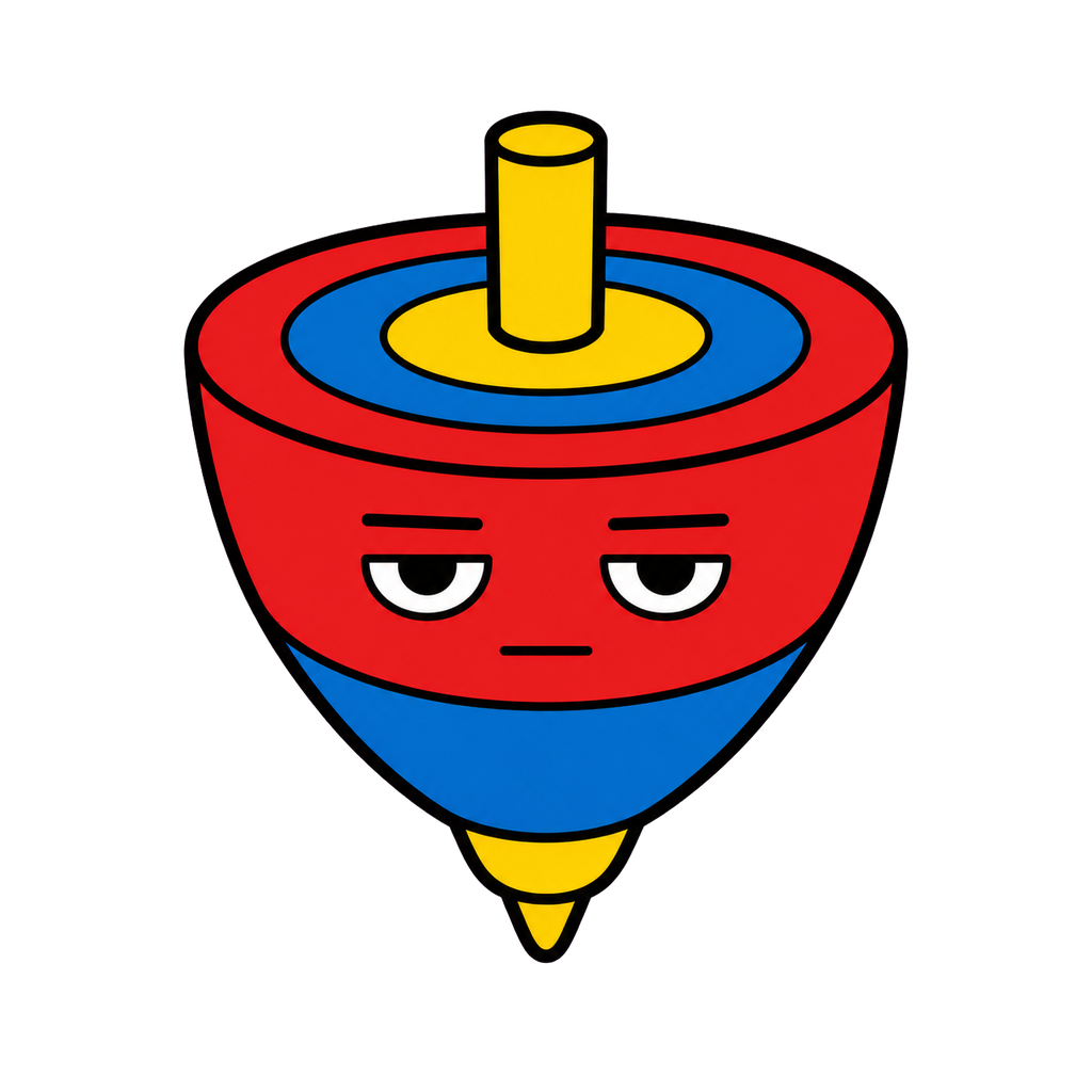 こまのかわいいシンプルイラスト（カラー）