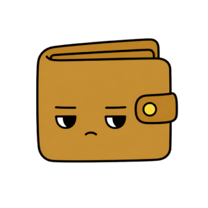 さいふのかわいいシンプルイラスト（カラー）