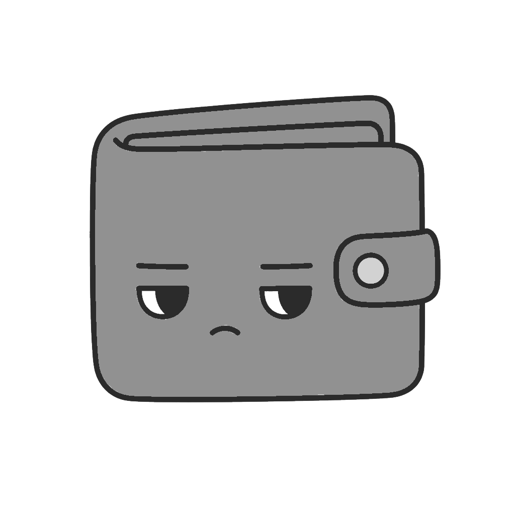 さいふのかわいいイラスト（モノクロ）