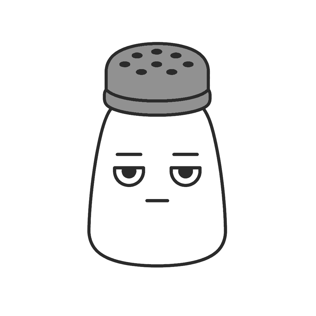 しおのかわいいイラスト(モノクロ)