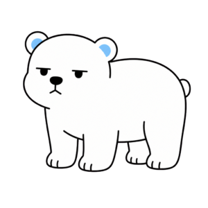 しろくまのかわいいシンプルイラスト（カラー）
