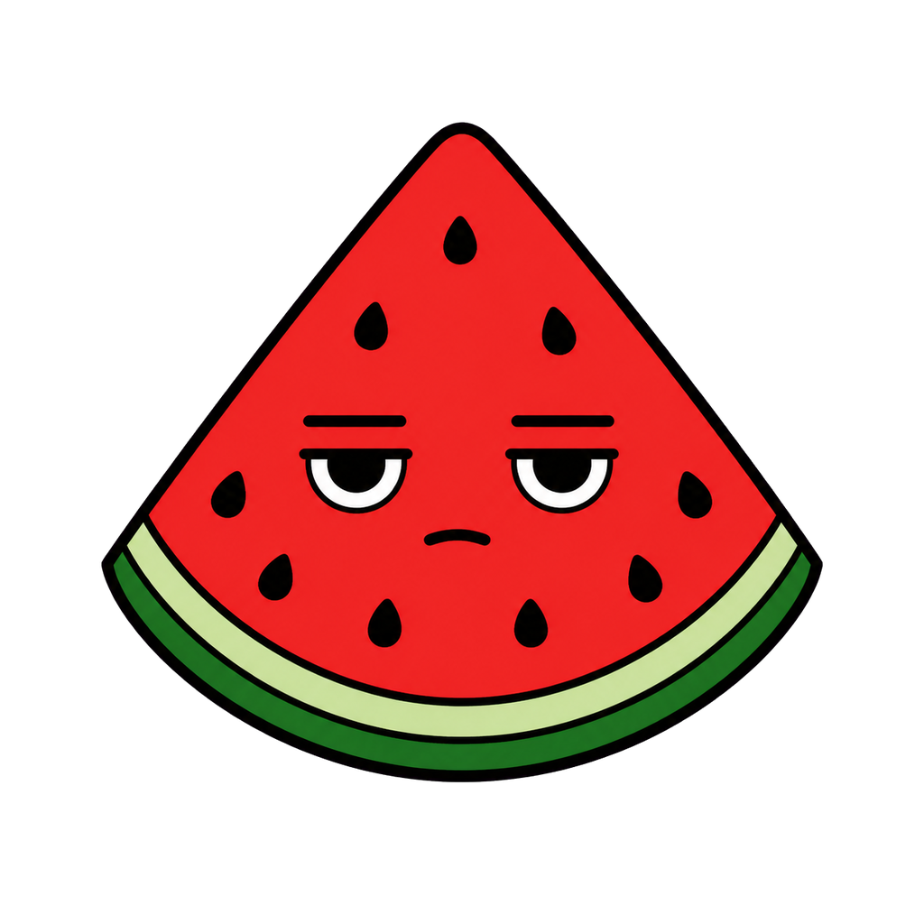 すいかのかわいいイラスト(カラー)