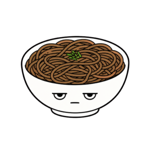 そばのかわいいシンプルイラスト（カラー）
