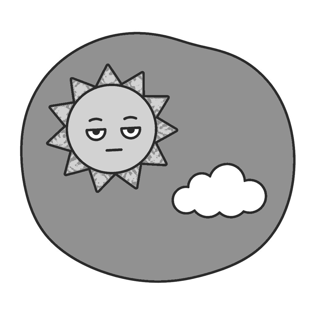 そらのかわいいイラスト（モノクロ）