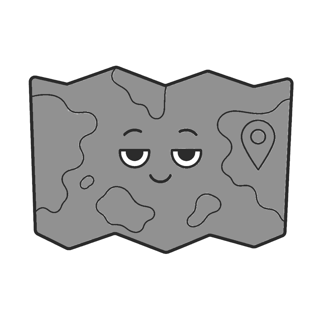 ちずのかわいいイラスト(モノクロ)