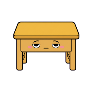 つくえのかわいいイラスト｜ひらがな教材