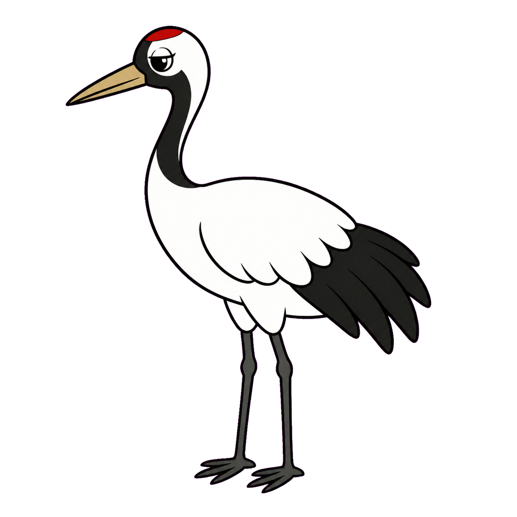 つるのかわいいイラスト(カラー)