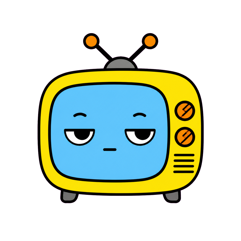 てれびのかわいいシンプルイラスト（カラー）
