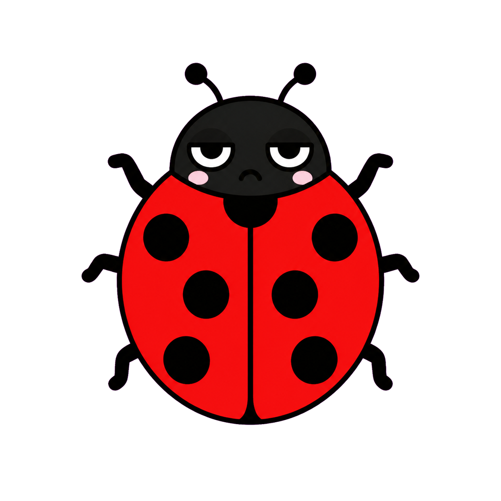 てんとうむしのかわいいシンプルイラスト（カラー）