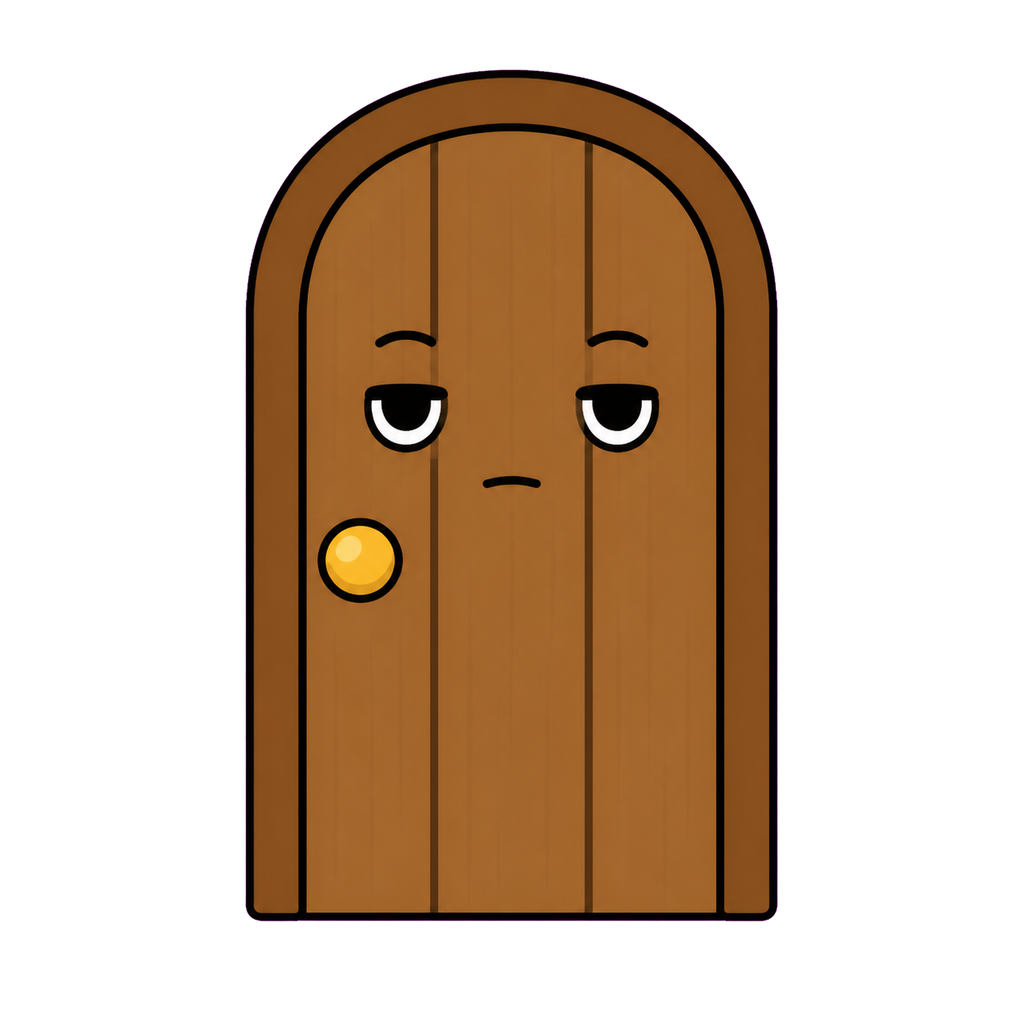 とびらのかわいいシンプルイラスト（カラー）