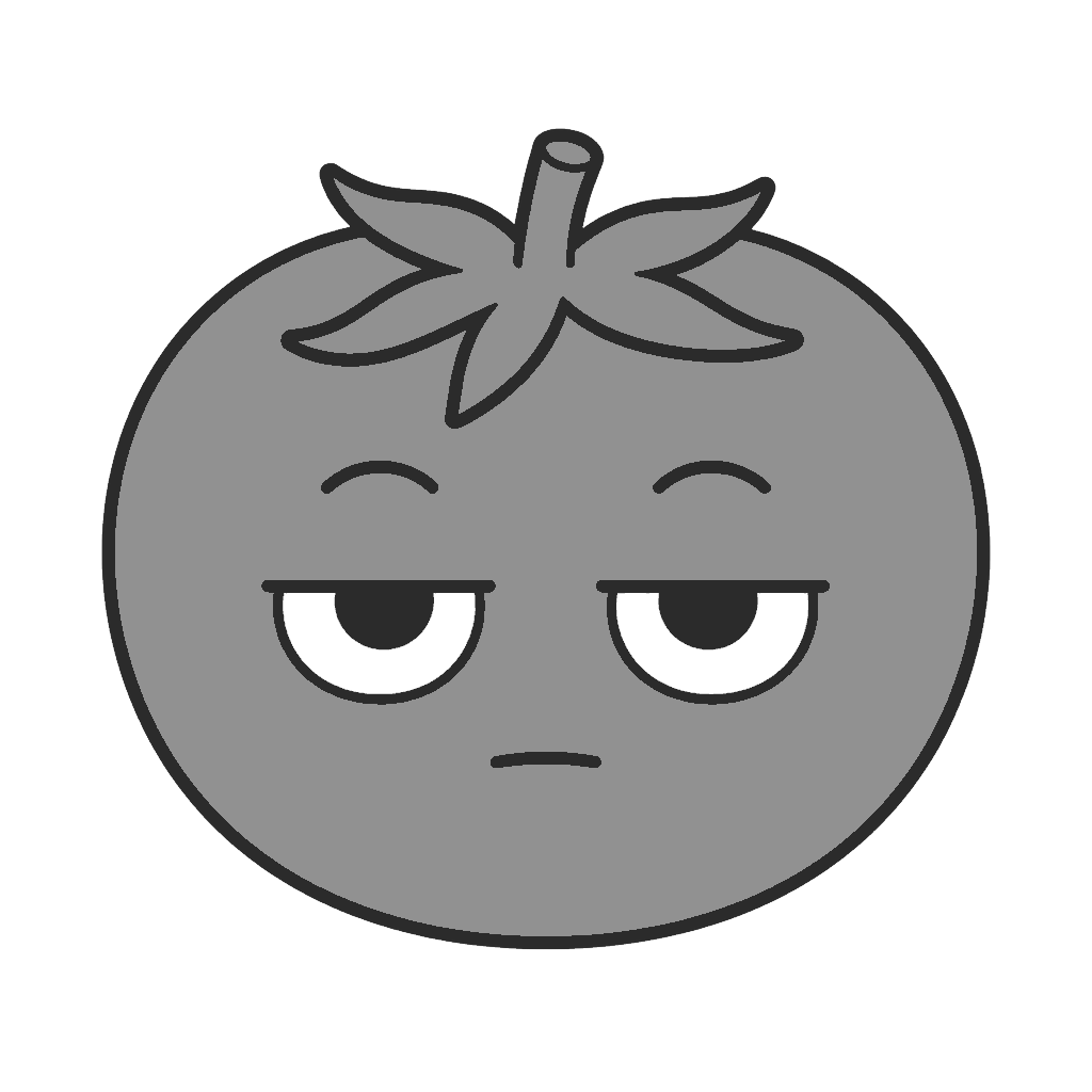 とまとのかわいいイラスト(モノクロ)