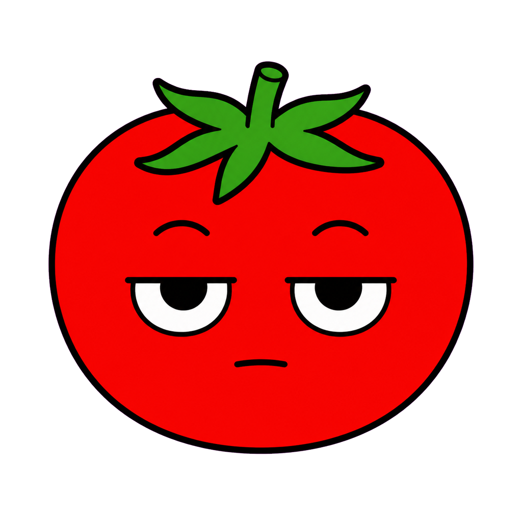 とまとのかわいいシンプルイラスト（カラー）