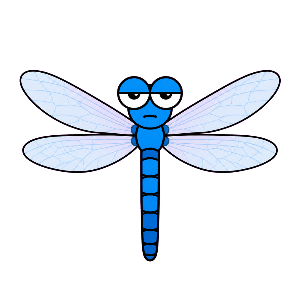 とんぼのかわいいシンプルイラスト（カラー）