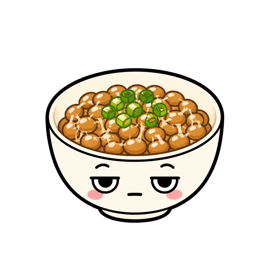 なっとうのかわいいシンプルイラスト（カラー）