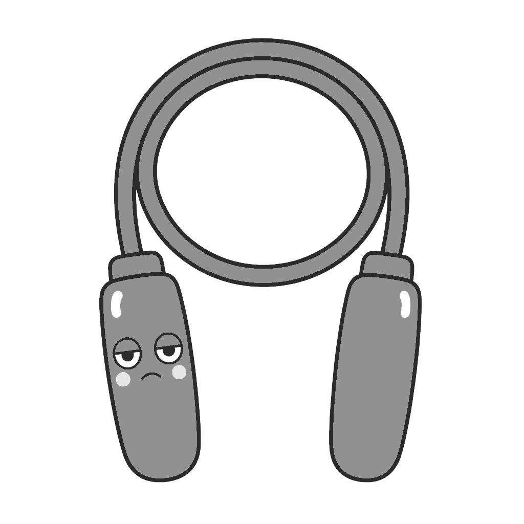 なわとびのかわいいイラスト(モノクロ)