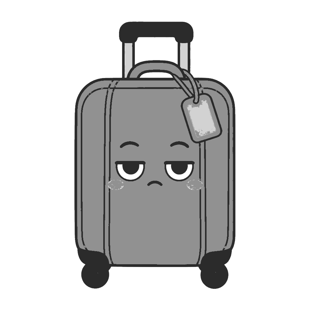 にもつのかわいいイラスト(モノクロ)