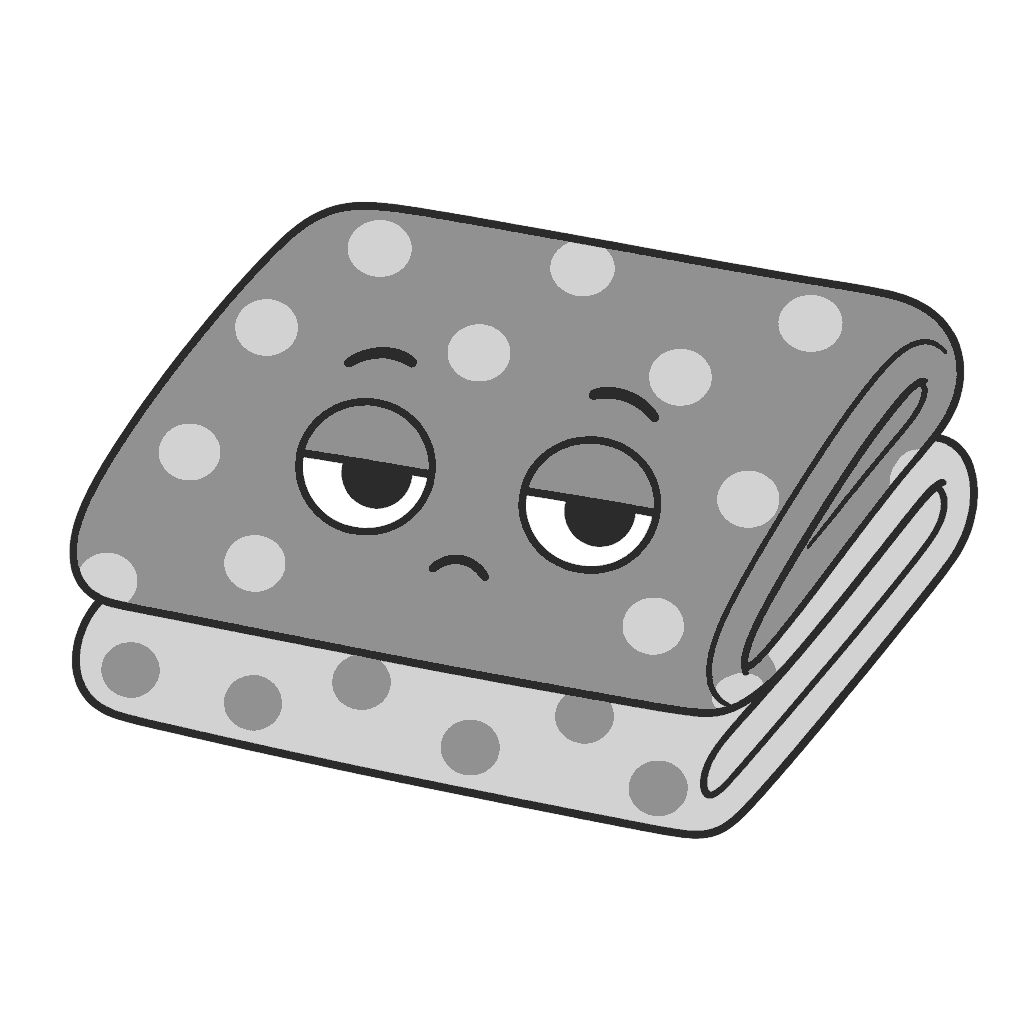 ぬののかわいいイラスト（モノクロ）