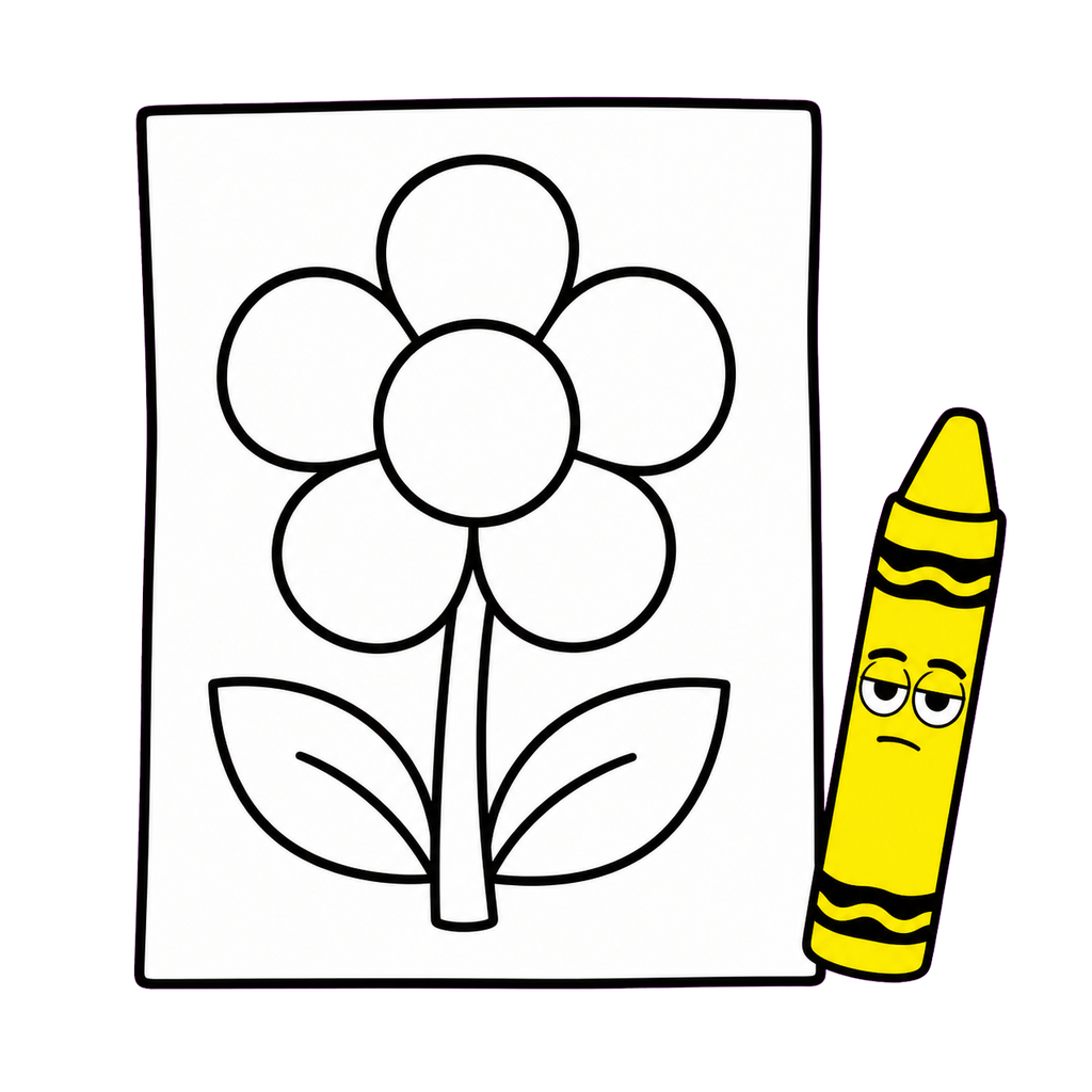 ぬりえのかわいいシンプルイラスト（カラー）