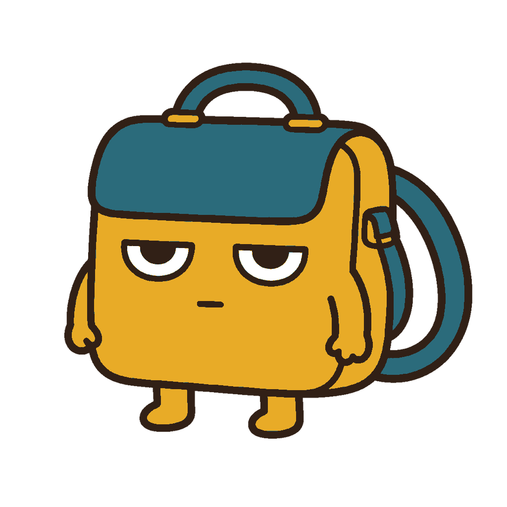 じとめの通園バッグのイラスト（カラー）