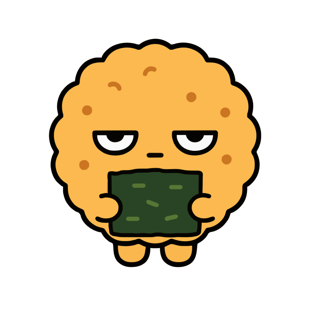 せんべいのかわいいイラスト（カラー）