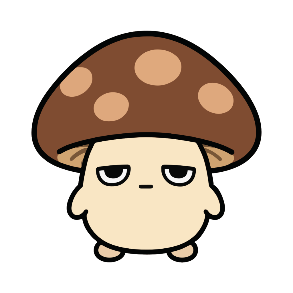 しいたけのかわいいイラスト（カラー）