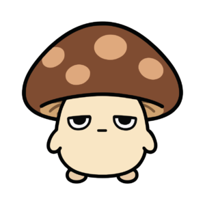 しいたけのかわいいイラスト（カラー）