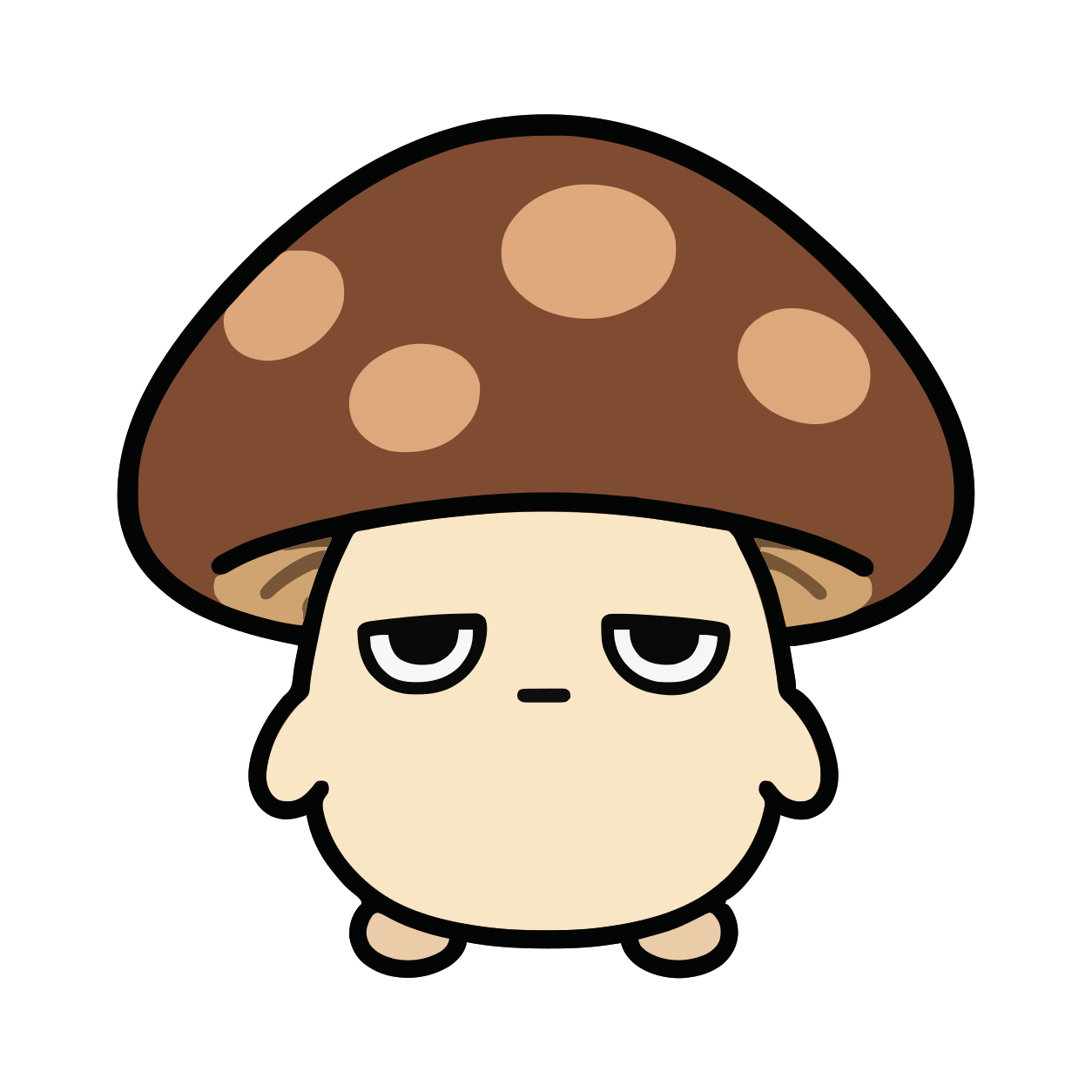 しいたけのかわいいイラスト（カラー）