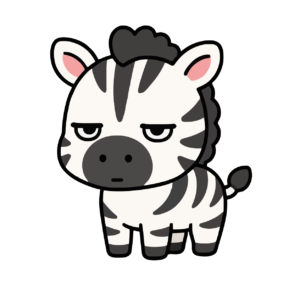しまうまのかわいいイラスト（カラー）