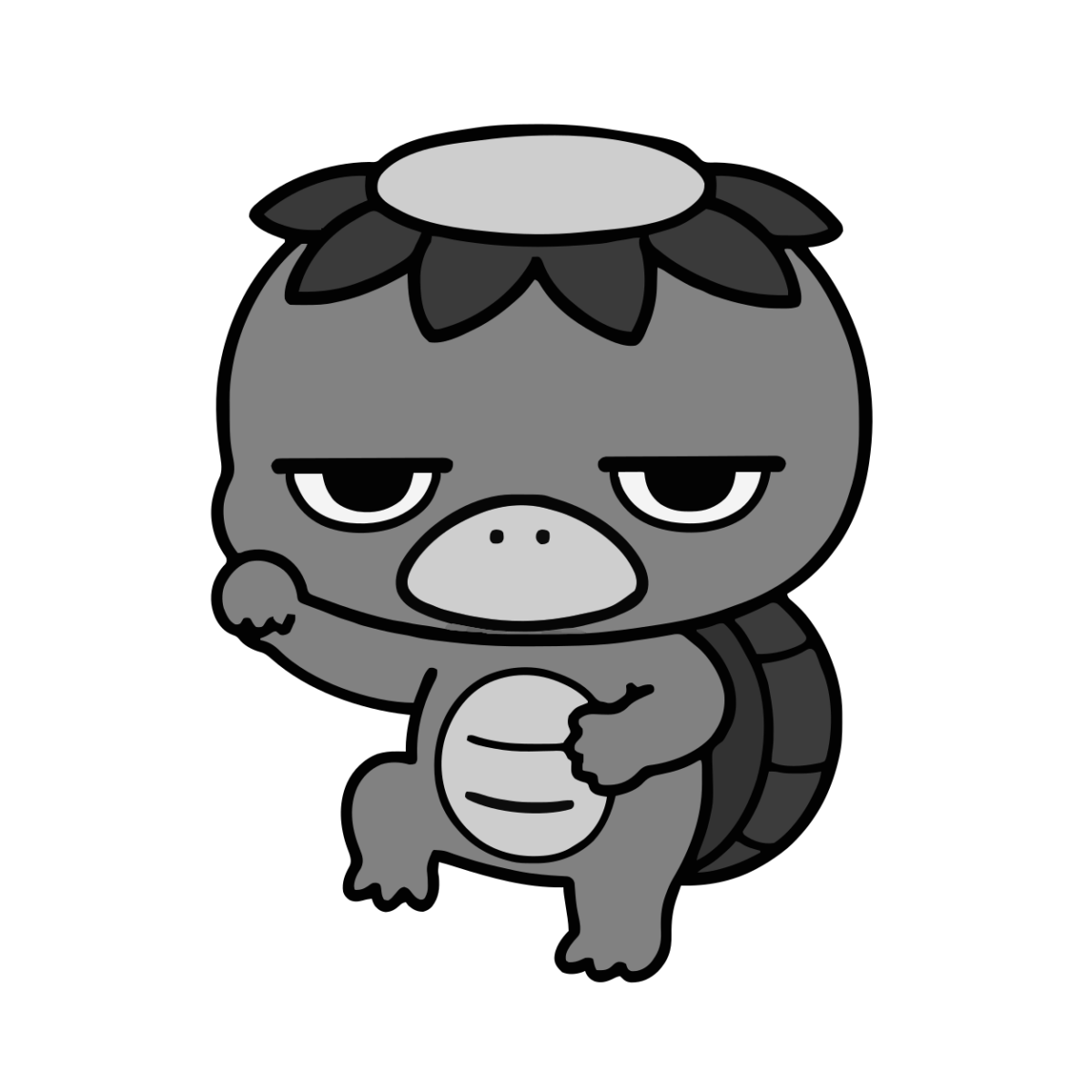 よっとのイラスト(かわいい)(モノクロ)