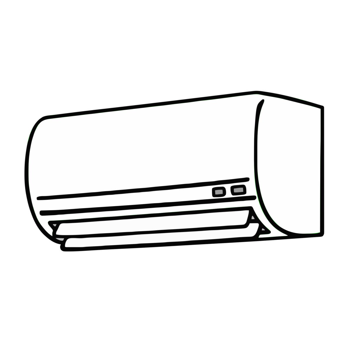 エアコンのイラスト無料ダウンロード（モノクロ）