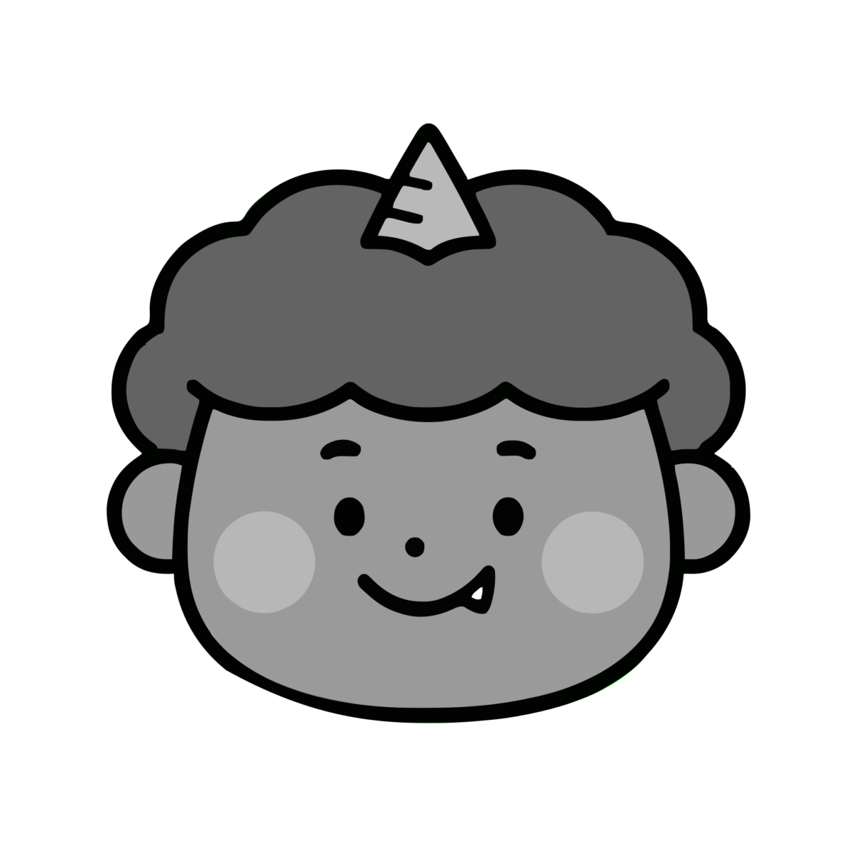赤鬼の顔の節分のイラスト無料ダウンロード(モノクロ)