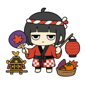 秋祭りのかわいいイラスト（秋）