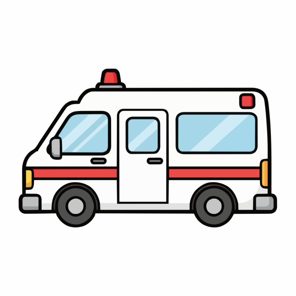 救急車のイラスト無料ダウンロード（カラー）