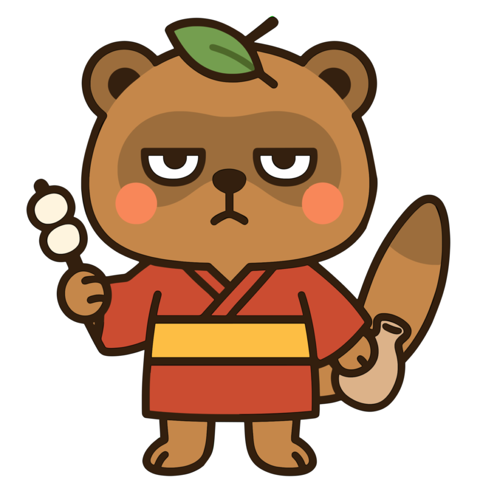 化け狸のイラスト無料ダウンロード（カラー）