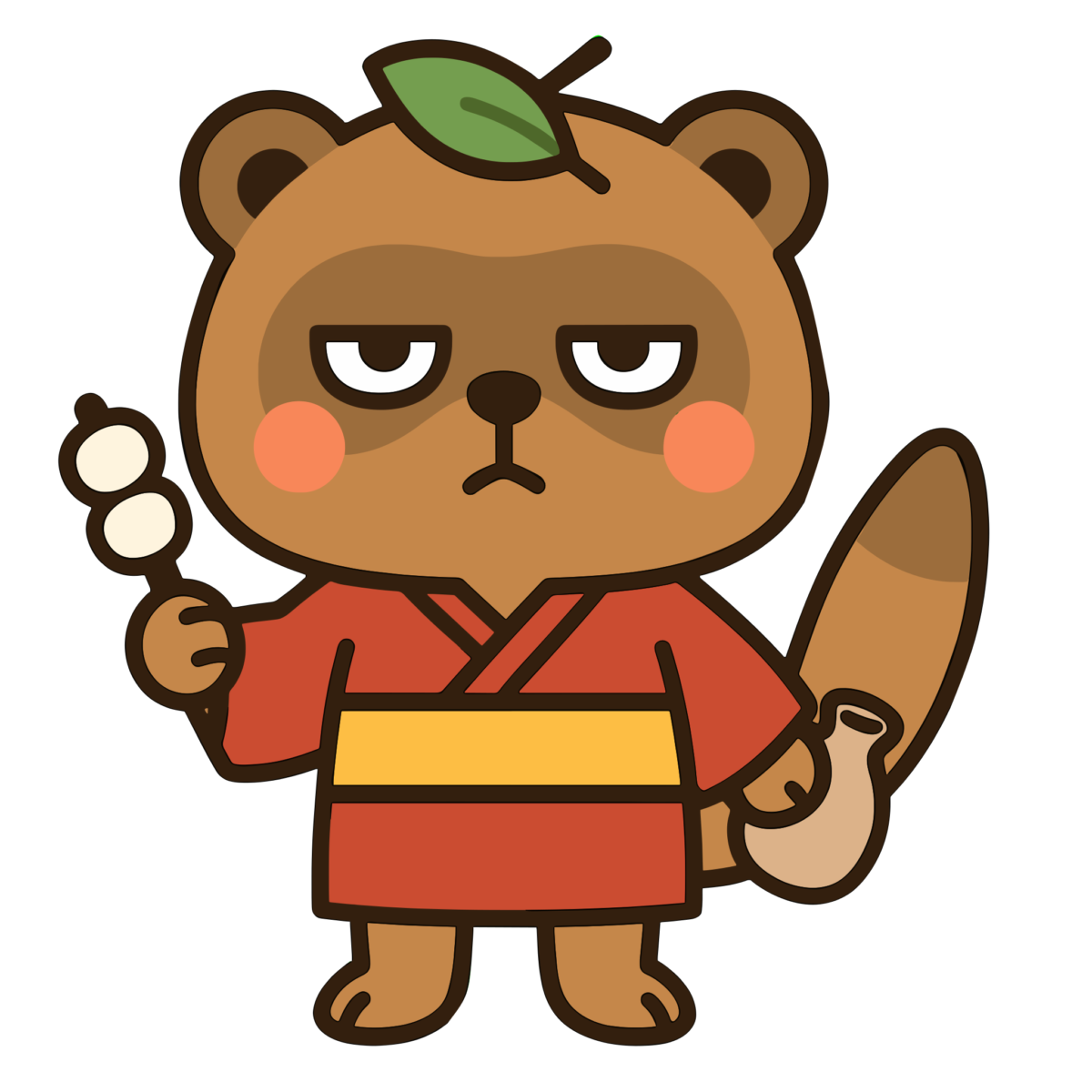 化け狸のイラスト無料ダウンロード（カラー）