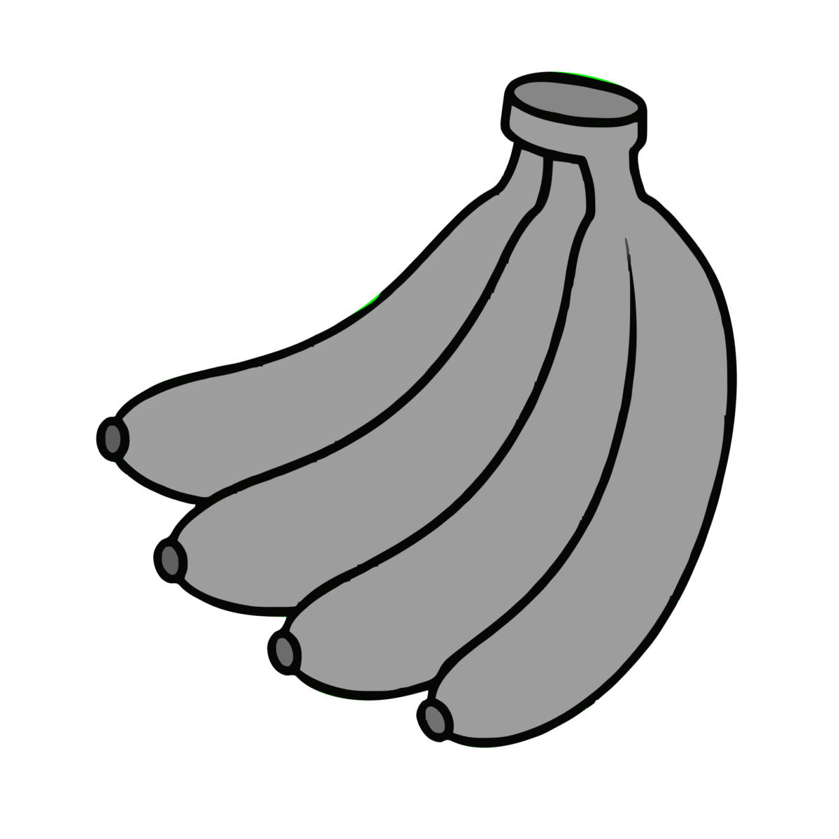 バナナのイラスト（モノクロ）