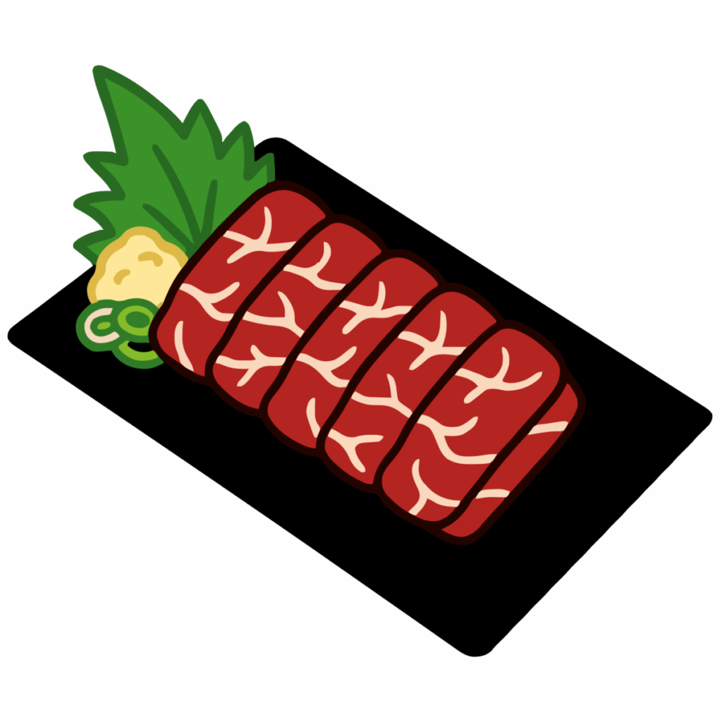 刺身の盛り合わせ（黒い皿）のイラスト無料ダウンロード（カラー）