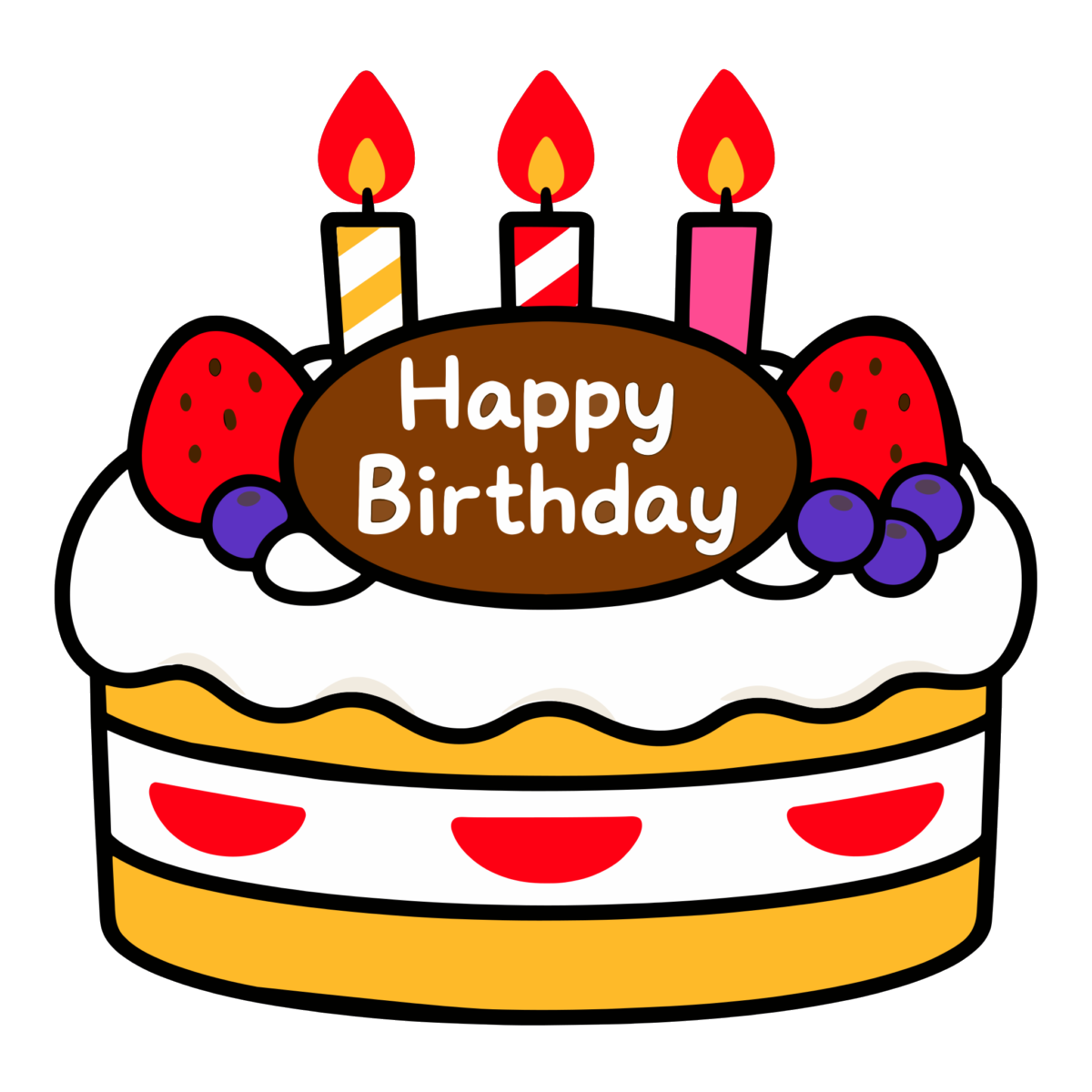誕生日ケーキのイラスト無料ダウンロード（カラー）