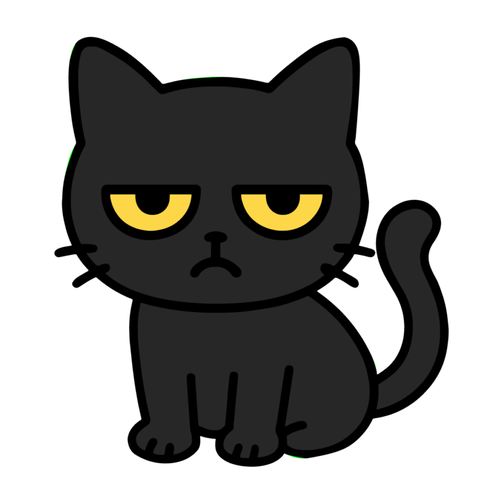 黒猫のイラスト無料ダウンロード（カラー）