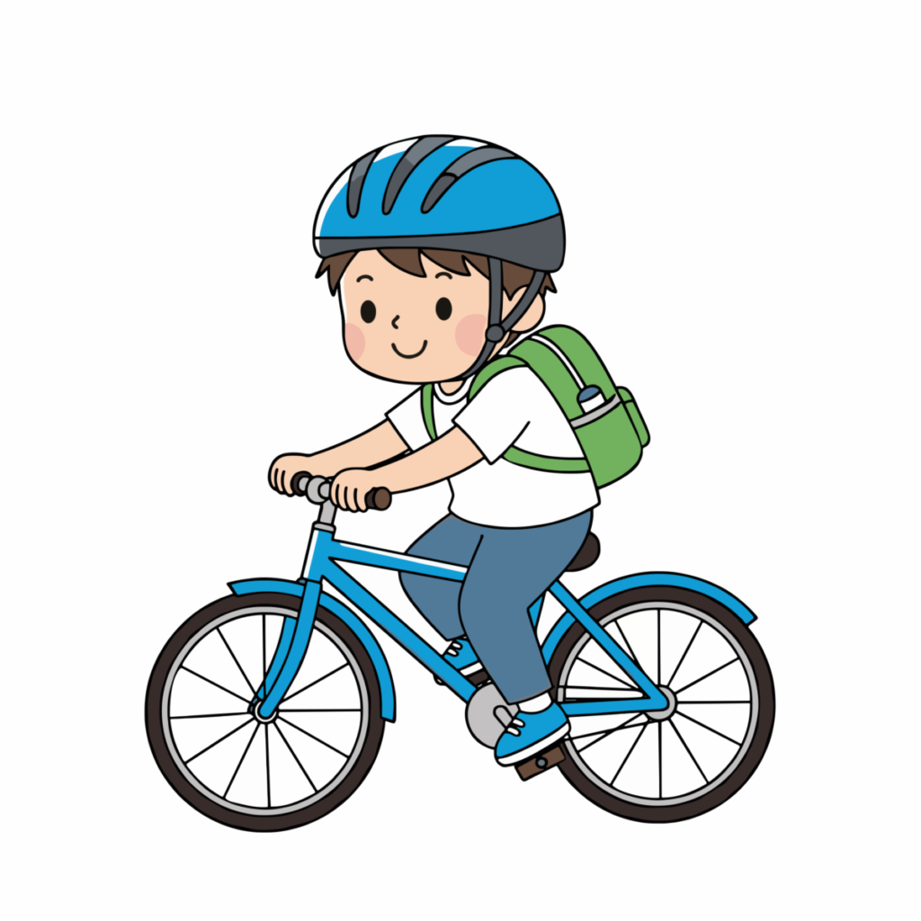 男の子の自転車のイラスト無料ダウンロード（カラー）