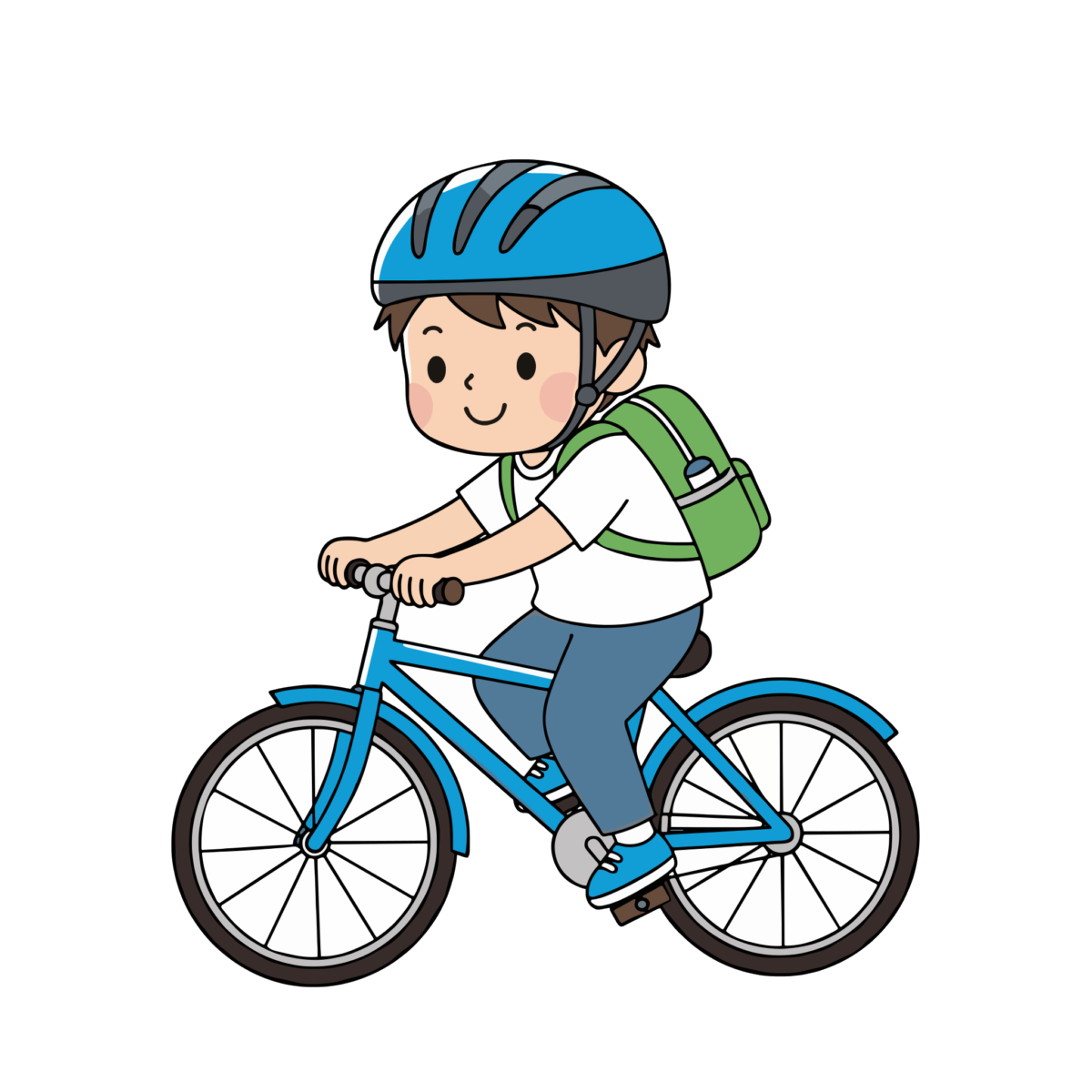 男の子の自転車のイラスト無料ダウンロード（カラー）