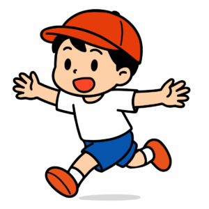男の子が走る