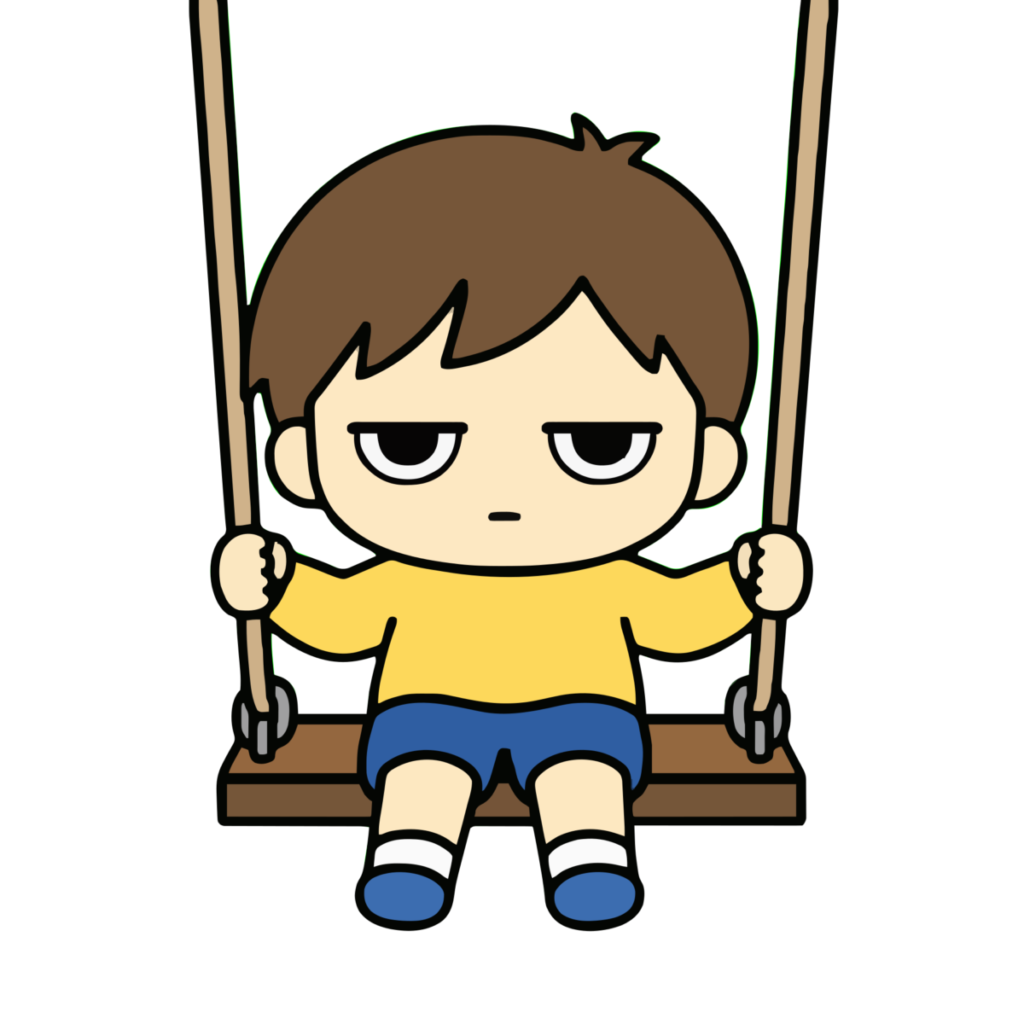 ブランコで遊ぶ子どものイラスト（カラー）